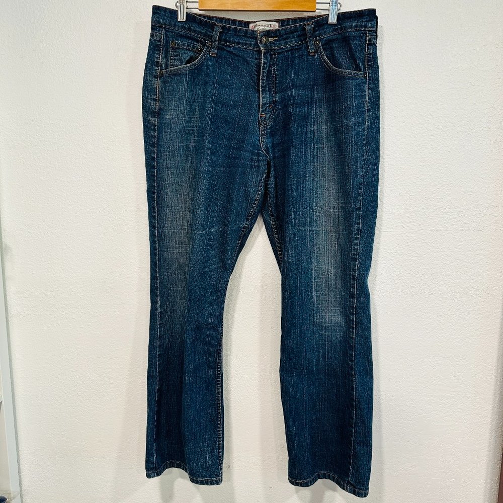 Levi Strauss Signature Stretch Low Rise BootCut Blue Jeans W36xL30 Women Sz 16 M